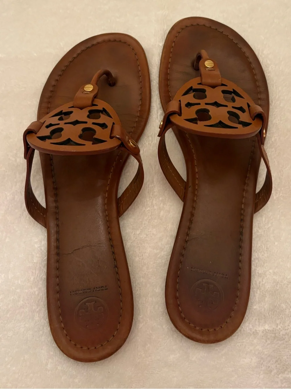 Tory Burch Brown Miller Thong Sandals